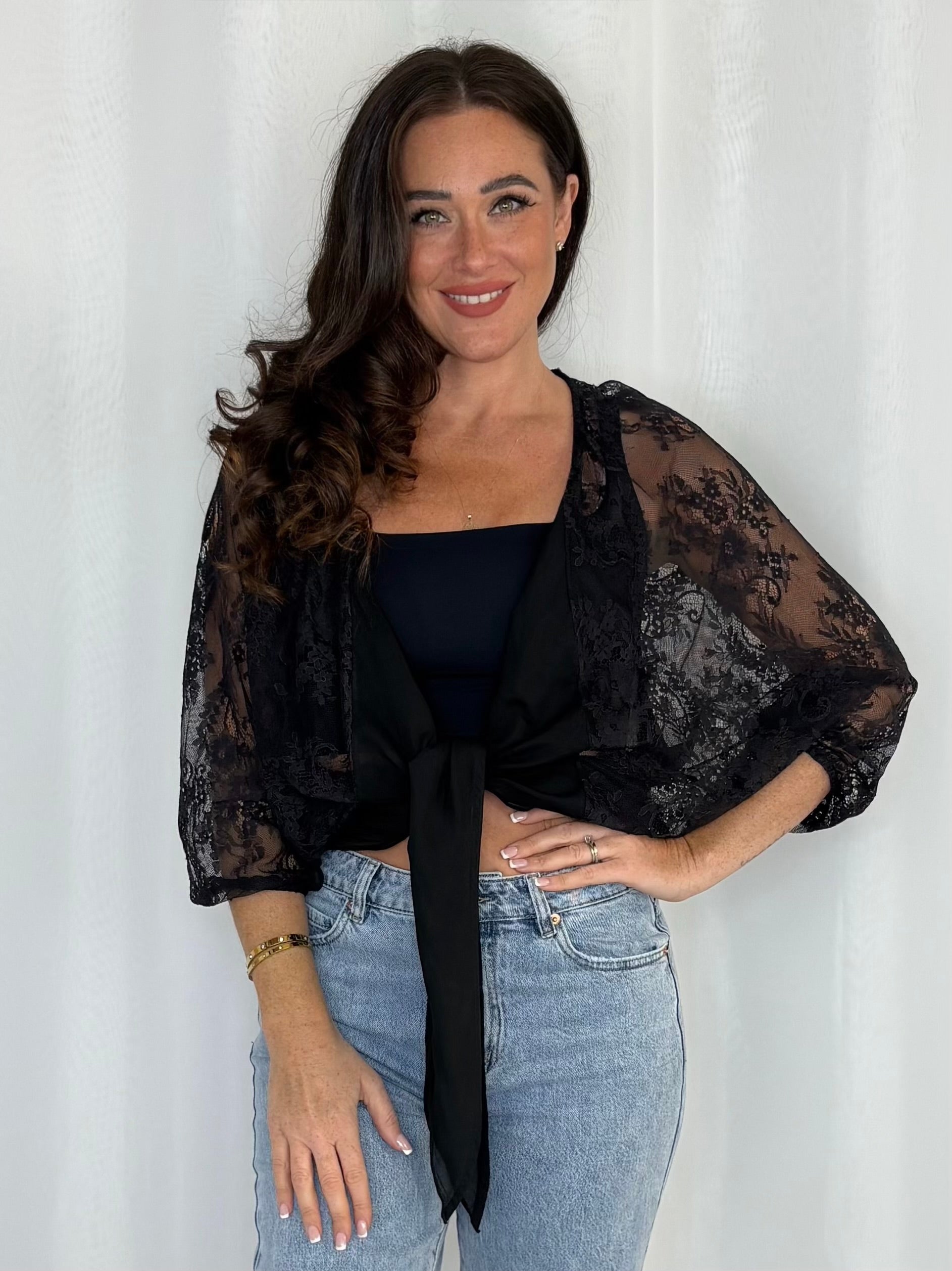 Bolero Lace Sleeve Top (3 Colours)