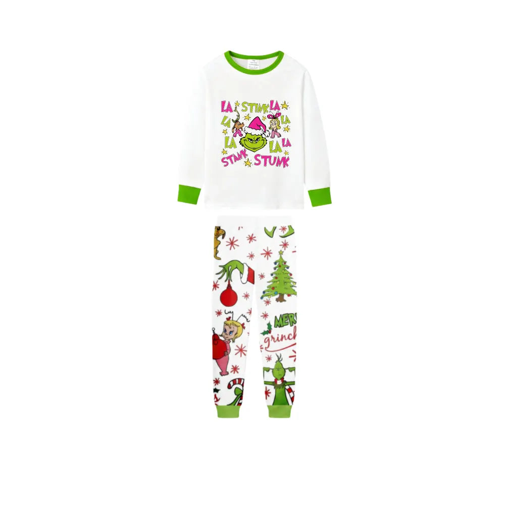 Holiday Family Christmas Pajamas Set With Classic Xmas Character Cartoon Design