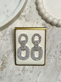 Diamante Oval Intertwined Dangle Earrings