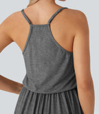 Maxi Flowy Slip Dress with Pockets