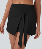 SoftlyZeroTM QuickDry High Waisted Butt Lifting Tie Front 2-in-1 Mini Yoga Skirt with Pocket