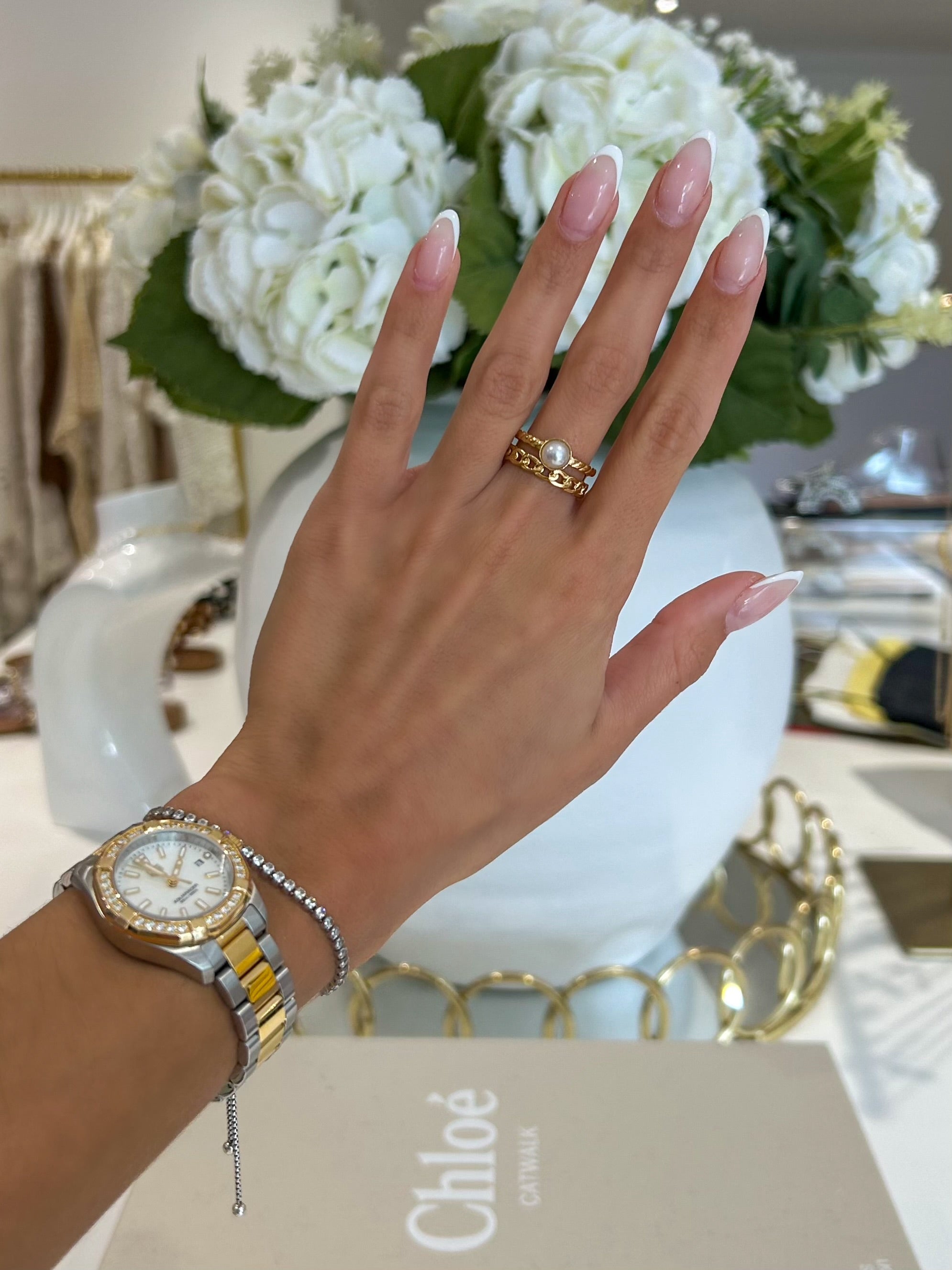 Gold Pearl Ring (19 Styles)
