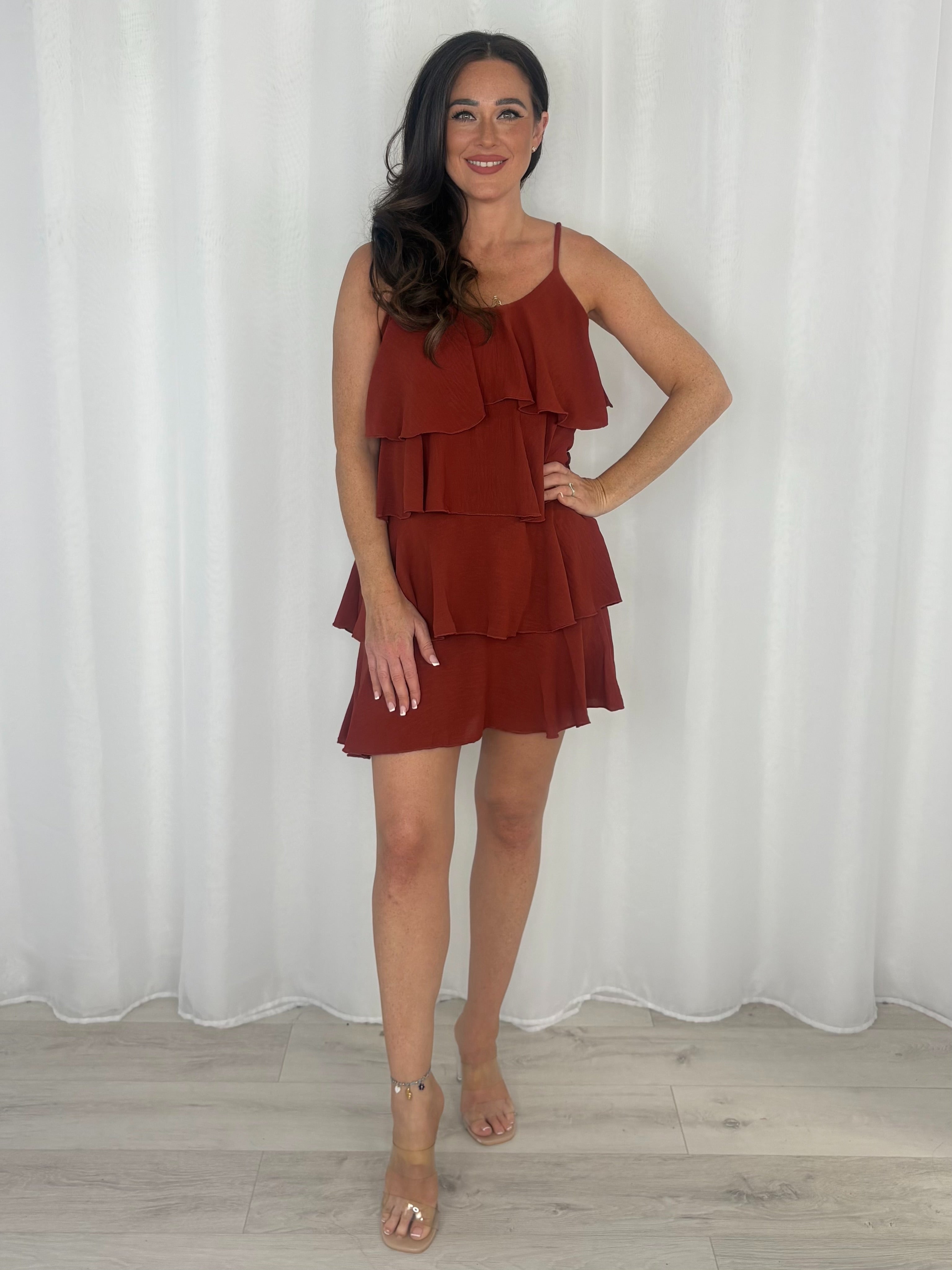 Layered Frill Strappy Midi Dress (9 Colours)