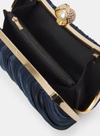 Pleated Velvet Clutch