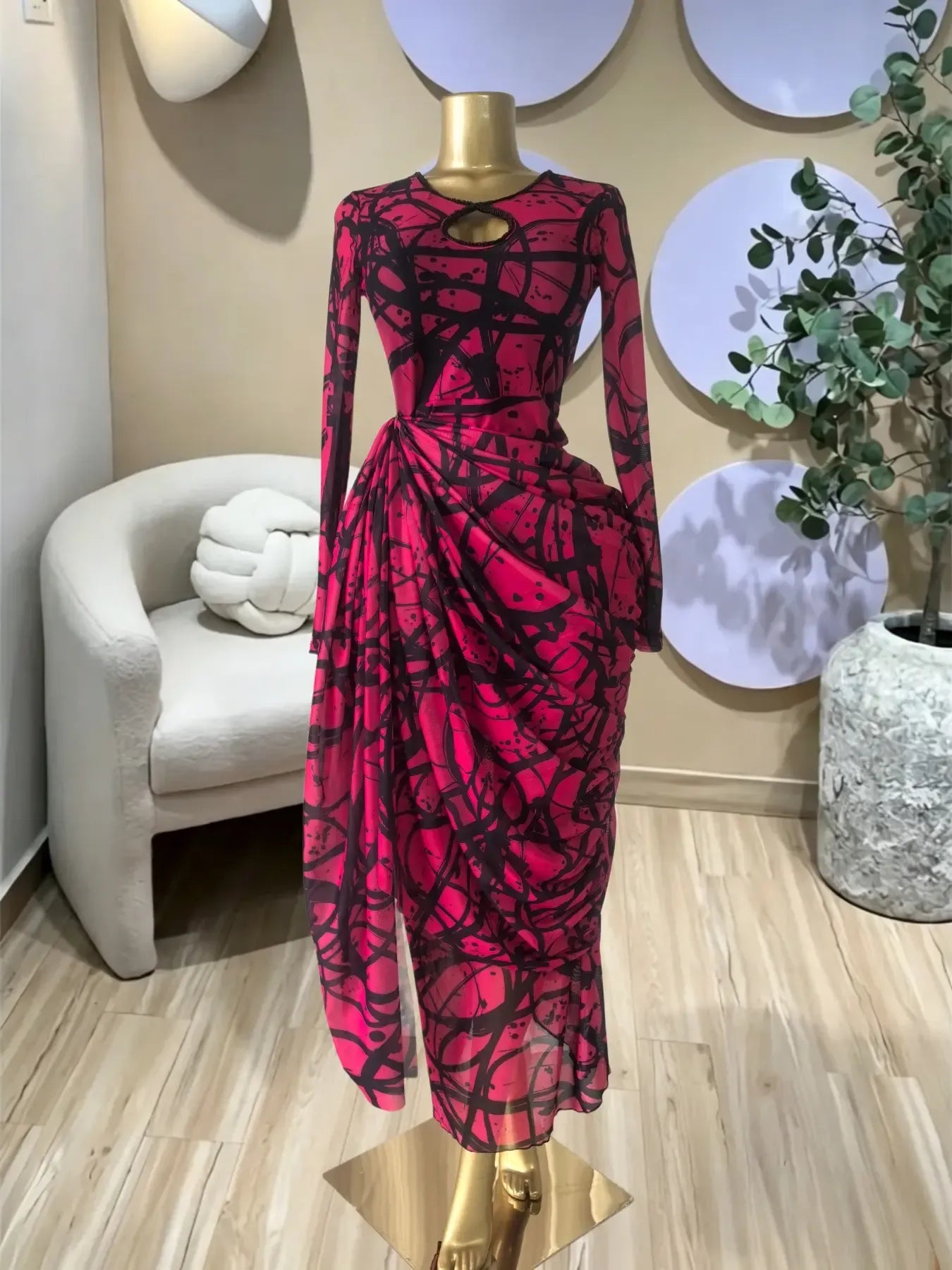 Elegant Women's Striped Pleated Long Sleeve Bodycon Maxi Prom Dress, Formal Wear, Fashion Birthday Party Outfit Evening Gown, Perfect for Special Occasions,Lady Casual Dress,Female Brunch Dresses,Graduation Dress, Print
