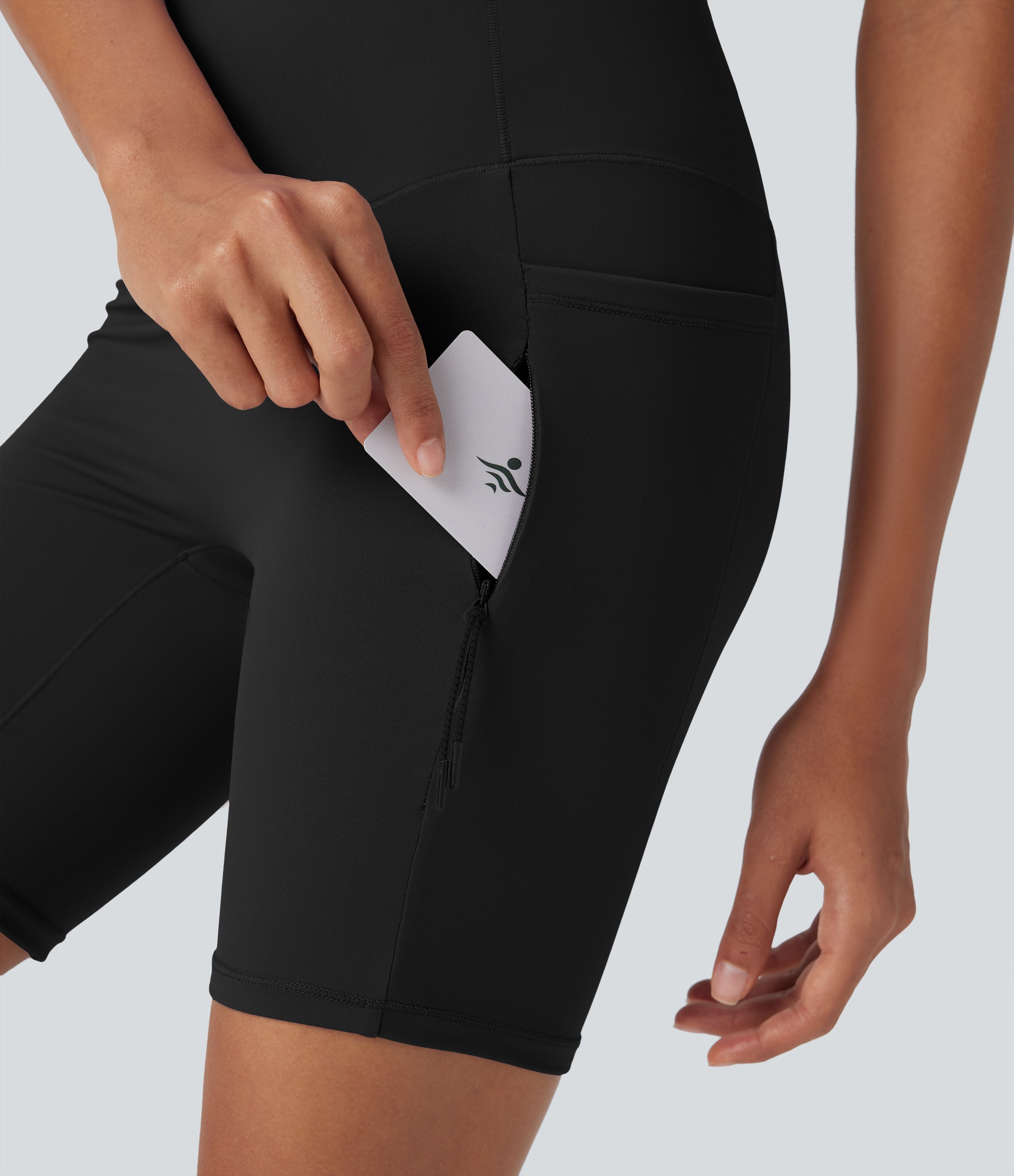 UltraSculptTM Cool Quick Dry SoCinched High Waisted Tummy Control Hiking Biker Shorts 7'' with Pockets-UPF 50+