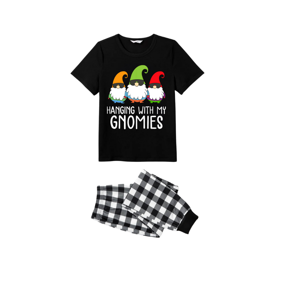 Couple Short Sleeve Pajamas With Hanging With My Gnomies Printed