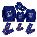 Christmas Family Matching Pajamas-Cozy Blue Pjs Set with Snowman and "Let It Snow" Slogan Print