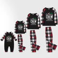 Christmas Family Matching Pajamas-Red and Gray Plaid Pjs set with “Christmas Crew” Artistic Font Print