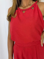 Cut Out Rope Detail Top & Trouser Co-Ord (2 Colours)