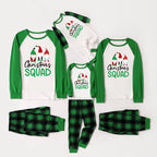 Green Raglan Top Green Plaid Christmas Pajamas Set With Gnomes and  “Christmas SQUAD” Print