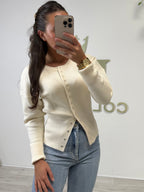 Soft Knit Button Up Ribbed Bottom Cardigan (5 Colours)