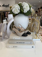 Two-Tone Sling Back Block Heel