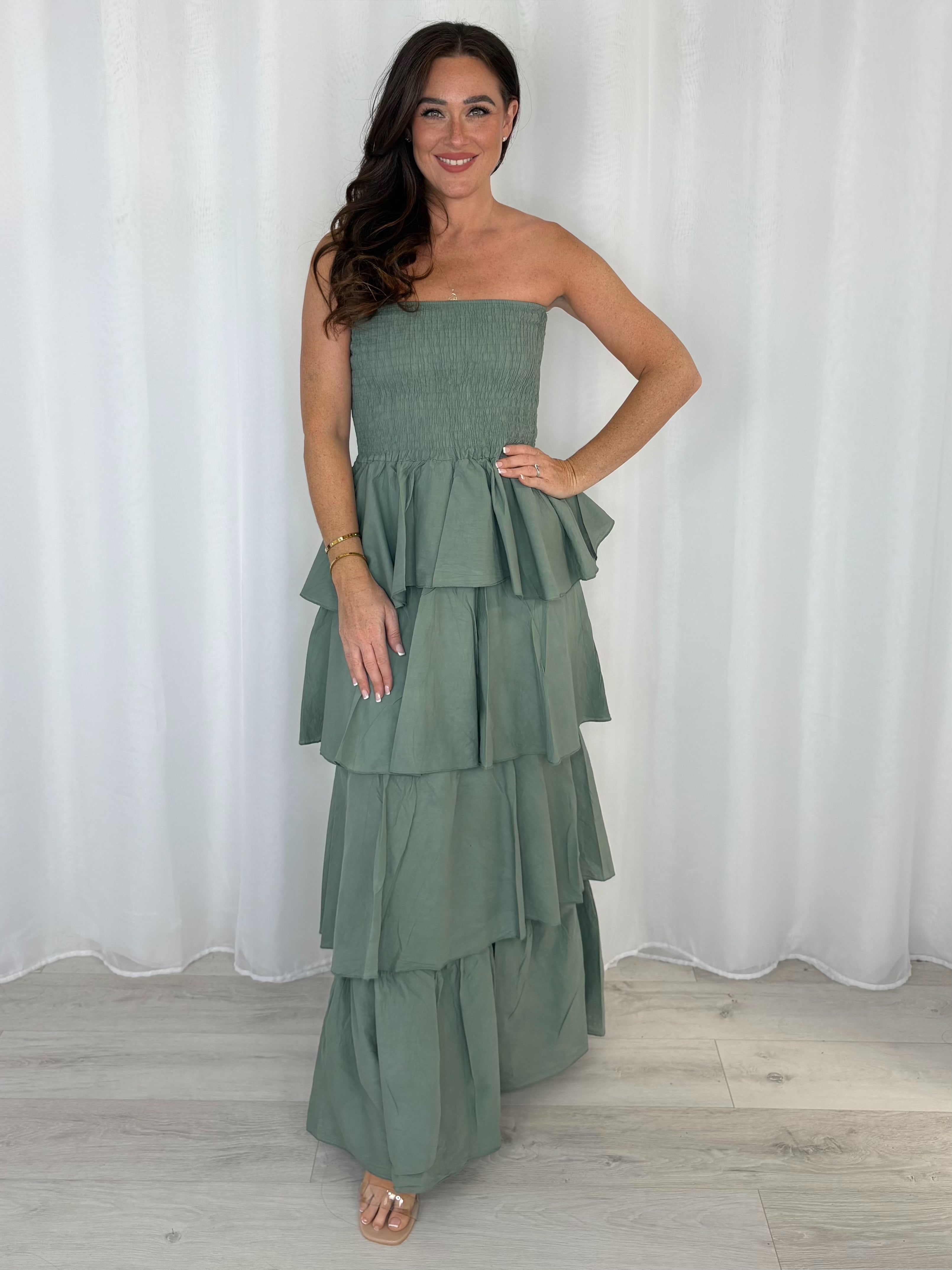 Layered Frill Maxi Dress (9 Colours)