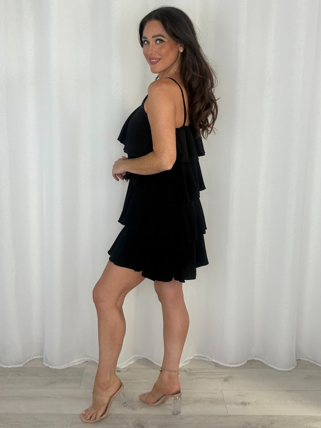 Layered Frill Strappy Midi Dress (9 Colours)