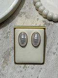Pearl Oval Earrings