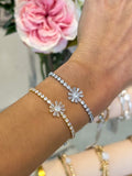 Diamante Flower Adjustable Bracelet