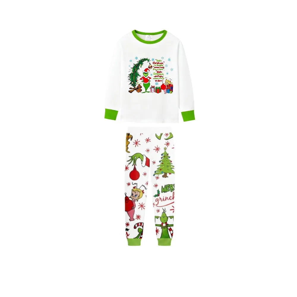Holiday Family Christmas Pajamas Set With Xmas Character Pattern Design