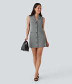 Sleeveless Mini Work Dress with Pockets