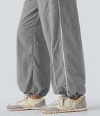 Mid Rise Wide Leg Cool Touch Casual Pants with Pockets
