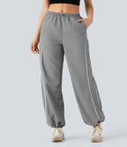 Mid Rise Wide Leg Cool Touch Casual Pants with Pockets