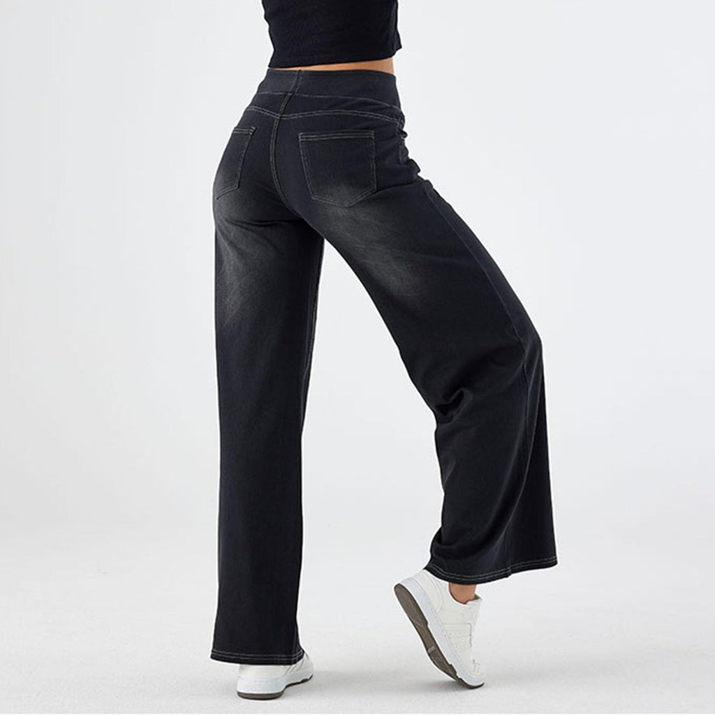 2026🔥FlexTM High Waisted Multiple Pockets Washed Stretchy Knit Casual Bootcut Jeans