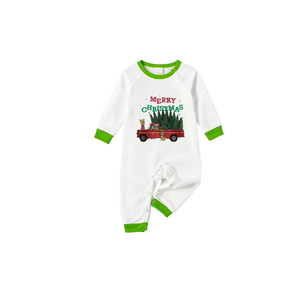 Holiday Family Christmas Pajamas Set With Colorful Christmas Pattern Print