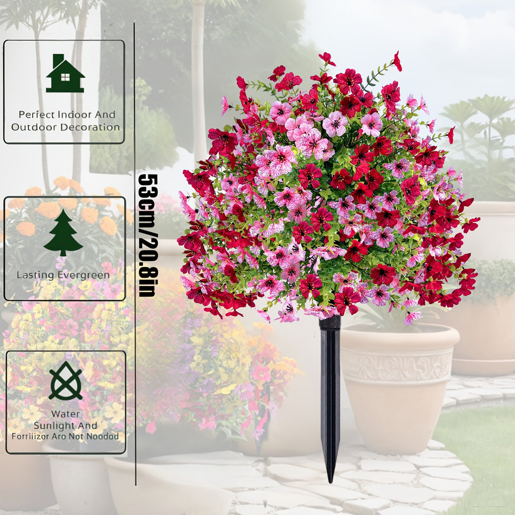Outdoor Artificial flowers garden stakes – Waterproof,Windproof,UV Resistant Outdoor Faux Floral Decor