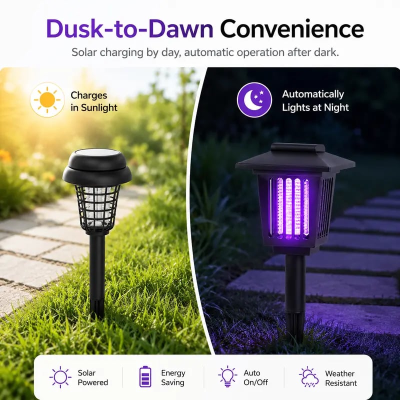 🦟Solar-Powered UV Mosquito Killer Lamp