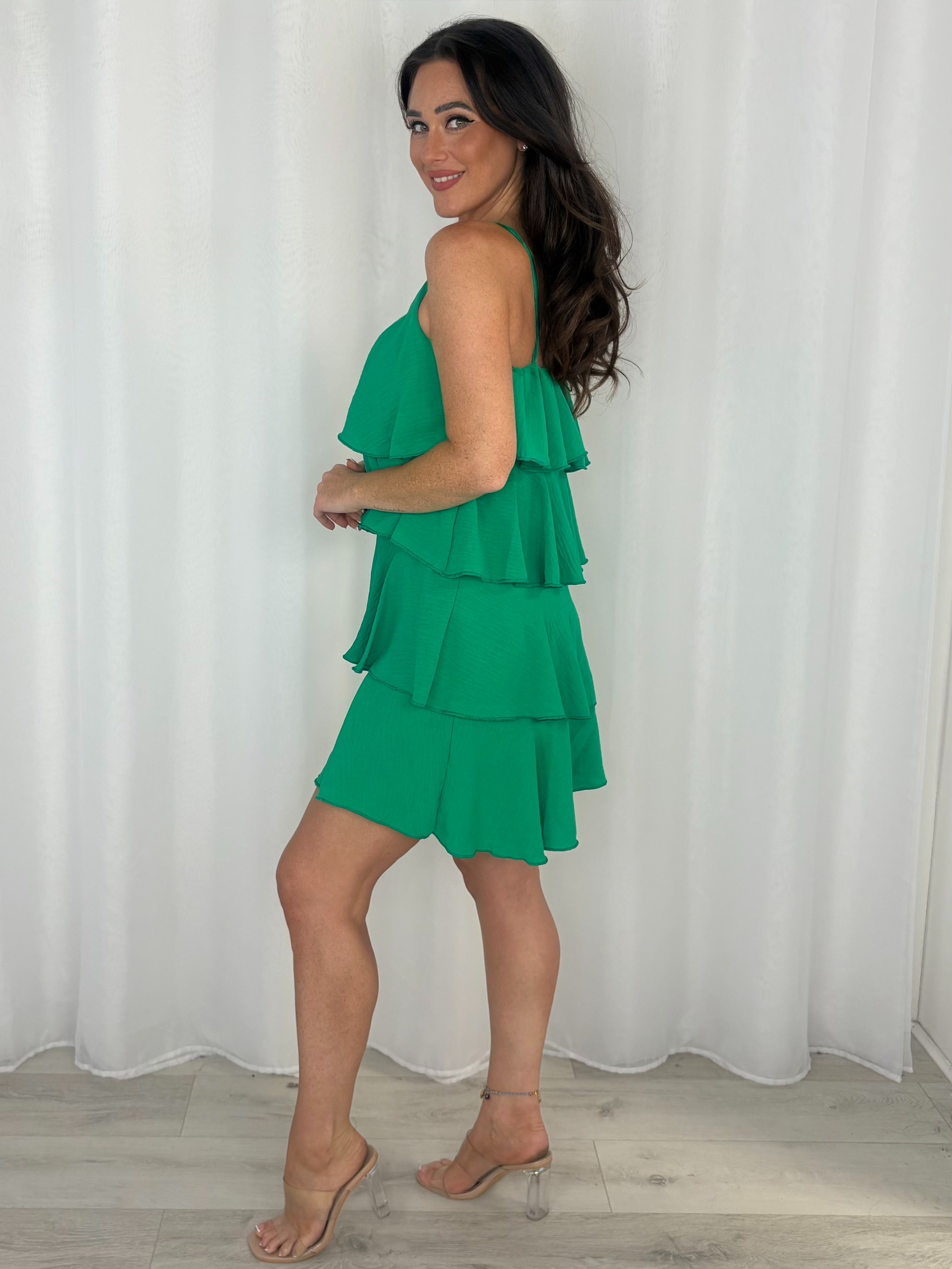 Layered Frill Strappy Midi Dress (9 Colours)
