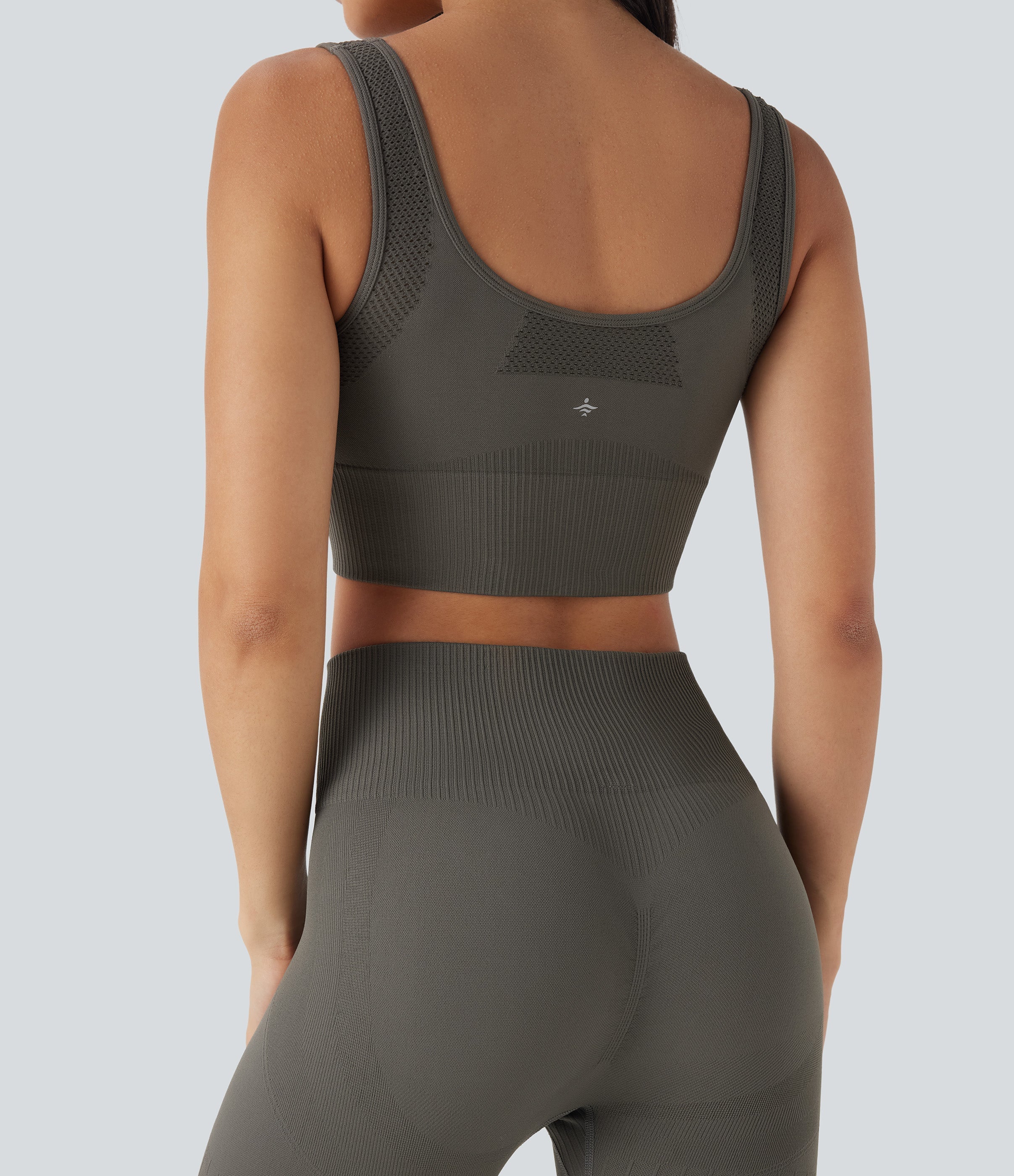Light Support Seamless Flow U Back Ribbed Hem Yoga Sports Bra