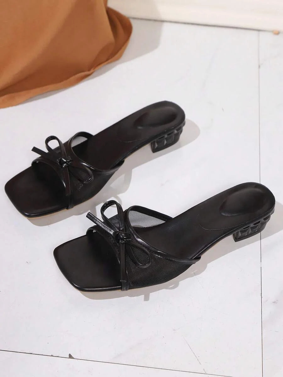 Square Toe Wide Foot Thong Sandals With Thin Heel, Versatile Outdoor Wear Thin Heel Thong Flip Flops For Women, Chic & Elegant