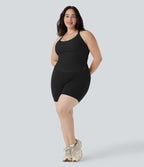 SoftlyZeroTM Plush Cut Out Yoga Plus Size Tank Top