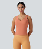 SoftlyZeroTM Plush Padded V Neck Running Tank Top-D/DD/DDD/F Cups
