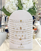 Gold & White Beaded Necklaces (24 Styles)