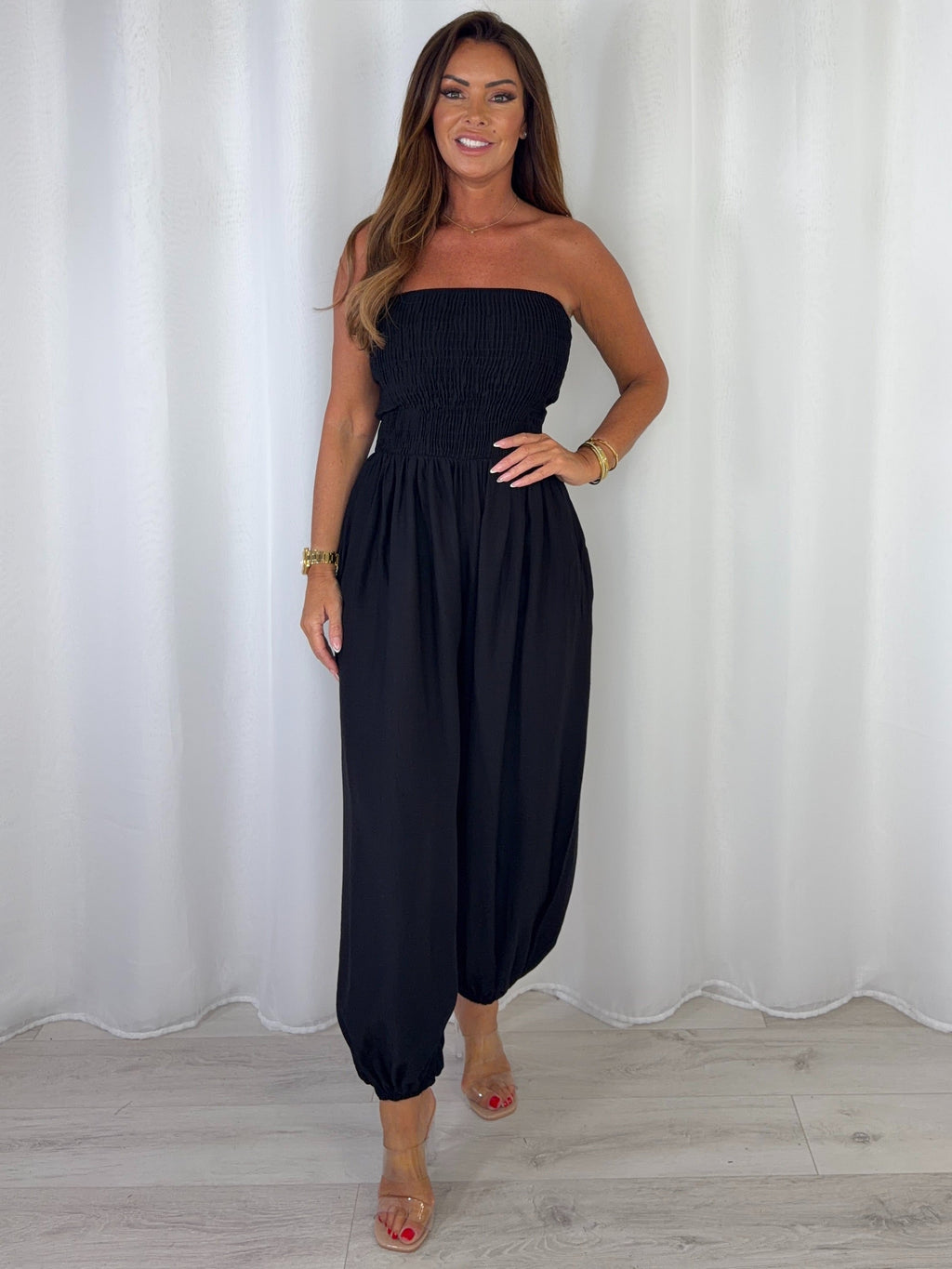 Smocked Bandeau Hareem Trouser Jumpsuit (4 Colours)