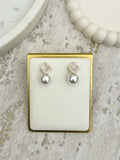 Pearl Drop Leaf Earrings (2 Colours)