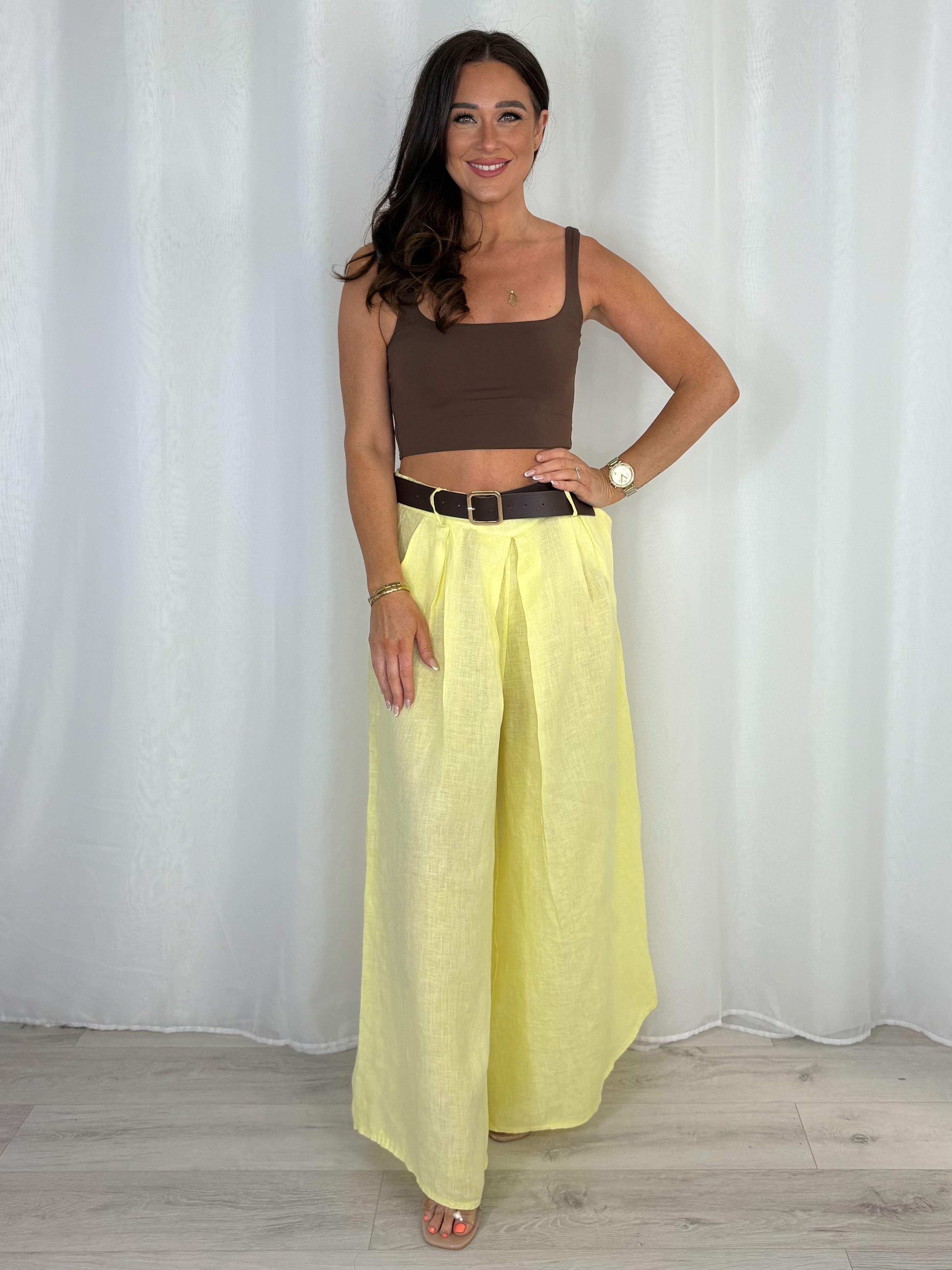 Linen Belted Trousers (5 Colours)