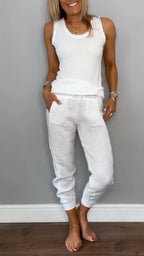 Women's Round Neck Sleeveless Casual Suit