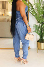 Ladies' Hot Selling Elegant Washed Jumpsuit