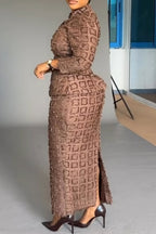 Women Round Neck Waist Cinched Jacket+ Half Skirt Elegant Temperament Commuting Formal Suit