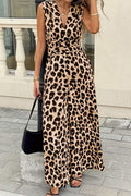 Women's V Neck Sleeveless Long Commuter Dress