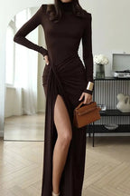 Women's Lace Up High Slit Long Party Dress