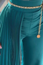 Women's Long Party Trousers With Pleated Train Detail