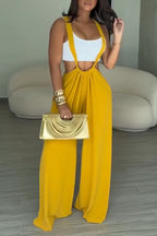Women's Casual Adjustable Strap Wide Leg Overalls
