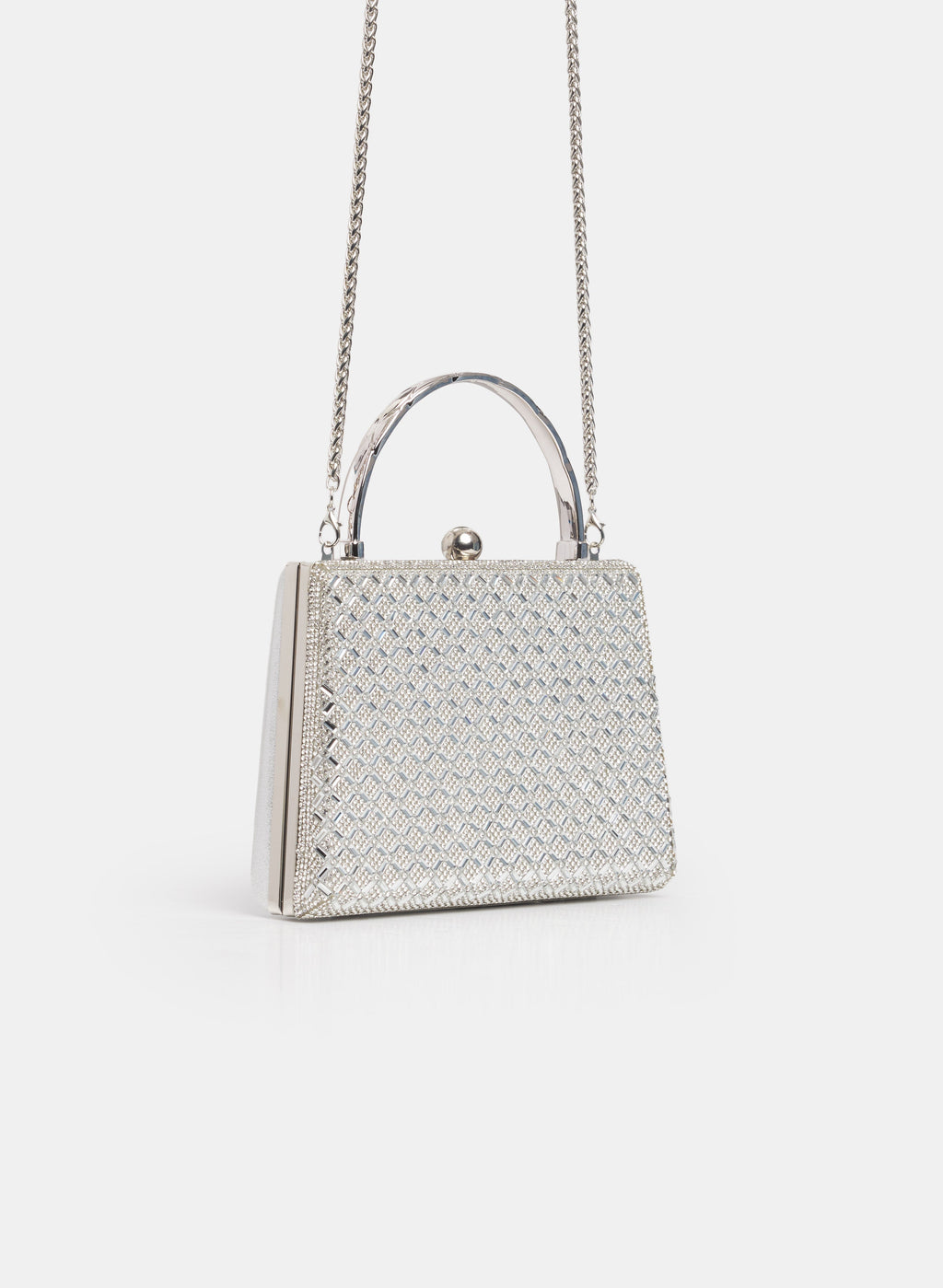 Crystal Embellished Box Clutch