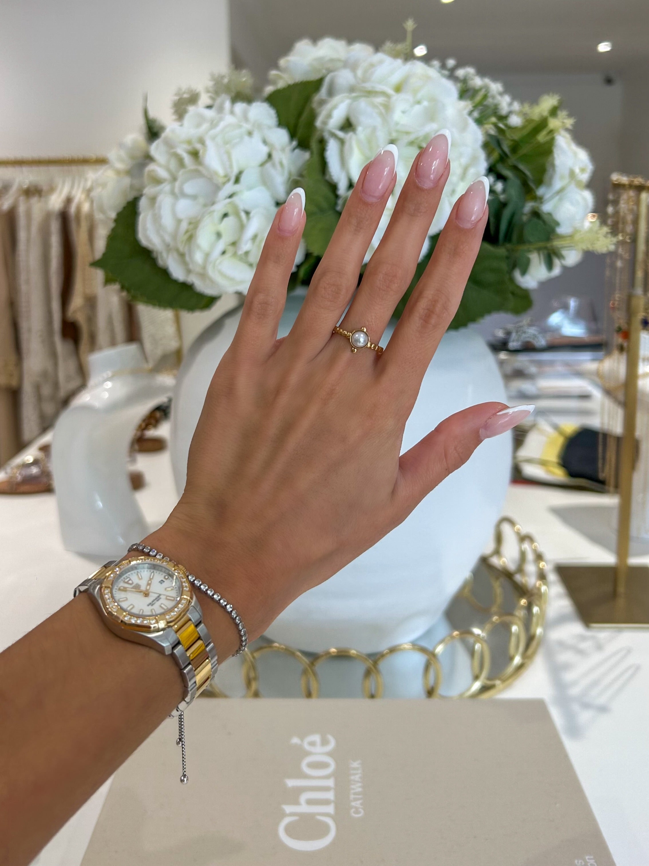 Gold Pearl Ring (19 Styles)