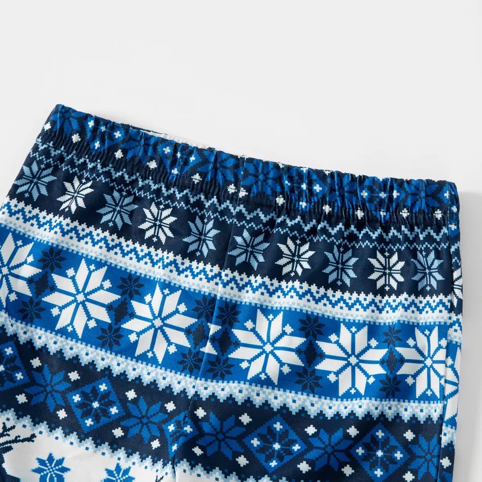 Joyful Blue Christmas Pajamas Set With With "Wish You A Merry Christmas 2025 and Happy New Year" Print