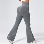 Breathable Flared Trousers Yoga-to-Street Chic Athleisure Fitness Pants Trendy Women's High-Waisted Yoga Gym Wear 4-Way Stretch