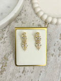 Double Back Diamante Leaf Cluster Earrings (2 Colours)